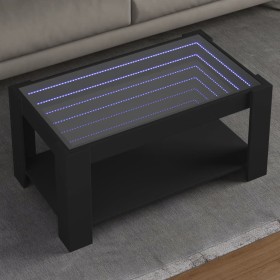 Mesa de centro con LED madera de ingeniería negro 93x53x45 cm de , Mesas de centro - Ref: Foro24-847554, Precio: 154,99 €, De...