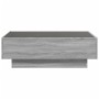 Mesa de centro y LED madera ingeniería gris Sonoma 90x50x30 cm de , Mesas de centro - Ref: Foro24-847523, Precio: 157,32 €, D...