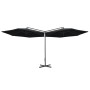 Sombrilla doble con palo de acero negro 600 cm de vidaXL, Sombrillas - Ref: Foro24-312568, Precio: 121,99 €, Descuento: %