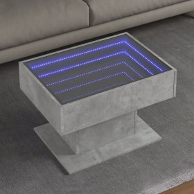 Mesa de centro y LED madera ingeniería gris hormigón 70x50x45cm de , Mesas de centro - Ref: Foro24-847535, Precio: 138,99 €, ...