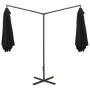 Sombrilla doble con palo de acero negro 600 cm de vidaXL, Sombrillas - Ref: Foro24-312568, Precio: 121,99 €, Descuento: %