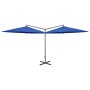 Sombrilla doble con palo de acero azul 600 cm de vidaXL, Sombrillas - Ref: Foro24-312569, Precio: 148,36 €, Descuento: %