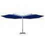 Sombrilla doble con palo de acero azul 600 cm de vidaXL, Sombrillas - Ref: Foro24-312569, Precio: 148,36 €, Descuento: %