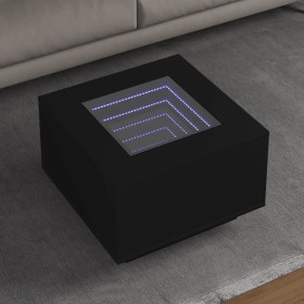 LED light center table in black engineered wood, 60x60x40 cm. by , Coffee table - Ref: Foro24-847568, Price: 121,76 €, Discou...