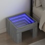 Coffee table with Infinity LED gray Sonoma 40x40x30 cm by , Nightstands - Ref: Foro24-3284075, Price: 71,77 €, Discount: %