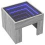 Coffee table with Infinity LED gray Sonoma 40x40x30 cm by , Nightstands - Ref: Foro24-3284075, Price: 71,77 €, Discount: %