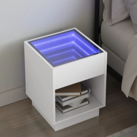 Bedside table with Infinity LED white 40x40x50 cm by , Nightstands - Ref: Foro24-3284077, Price: 80,99 €, Discount: %