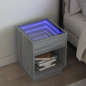 Mesa de centro con Infinity LED gris Sonoma 40x40x50 cm de , Mesitas de noche - Ref: Foro24-3284082, Precio: 80,99 €, Descuen...