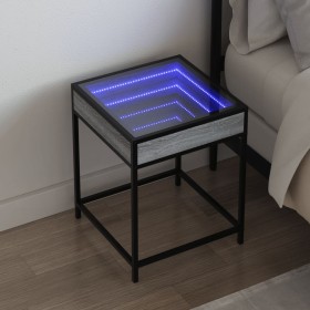 Coffee table with Infinity LED gray Sonoma 40x40x51 cm by , Nightstands - Ref: Foro24-3284094, Price: 75,99 €, Discount: %