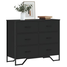 Engineered wood black dresser 91x35.5x74.5 cm by , Drawers - Ref: Foro24-3295302, Price: 158,98 €, Discount: %