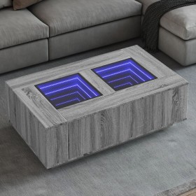 Coffee table with Infinity LED gray Sonoma 116x69x40 cm by , Coffee table - Ref: Foro24-3284061, Price: 236,72 €, Discount: %