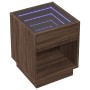 Mesa de centro con Infinity LED marrón roble 40x40x50 cm de , Mesas de centro - Ref: Foro24-847650, Precio: 80,99 €, Descuent...