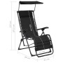 Black Textilene Folding Lounger by vidaXL, Loungers - Ref: Foro24-312467, Price: 87,99 €, Discount: %