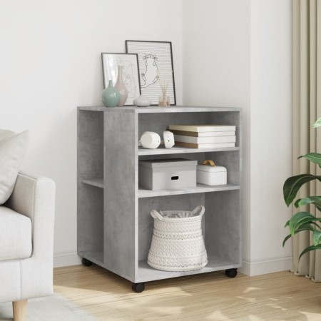 Side table with wheels, engineered wood, gray concrete finish, 55x60x78cm. by , Filing cabinets - Ref: Foro24-853158, Price: ...