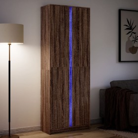 Aparador con LED madera ingeniería marrón roble 74x32,5x200 cm de , Aparadores - Ref: Foro24-3307897, Precio: 206,99 €, Descu...