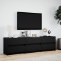 TV stand with LED lights, engineered wood, black, 180x34x50 cm by , TV Furniture - Ref: Foro24-3307927, Price: 189,98 €, Disc...