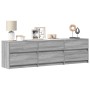 TV stand with LED in gray Sonoma engineered wood 180x34x50 cm by , TV Furniture - Ref: Foro24-3307931, Price: 189,98 €, Disco...