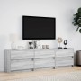 TV stand with LED in gray Sonoma engineered wood 180x34x50 cm by , TV Furniture - Ref: Foro24-3307931, Price: 189,98 €, Disco...