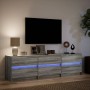 TV stand with LED in gray Sonoma engineered wood 180x34x50 cm by , TV Furniture - Ref: Foro24-3307931, Price: 189,98 €, Disco...