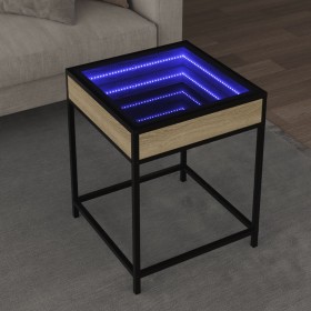 Mesa de centro con Infinity LED roble Sonoma 40x40x51 cm de , Mesas de centro - Ref: Foro24-847673, Precio: 73,99 €, Descuent...