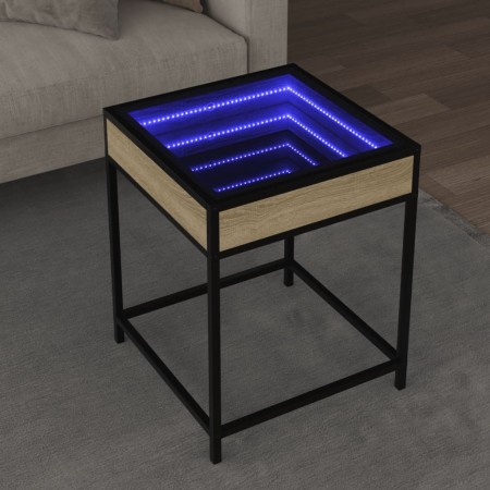 Coffee table with Infinity LED Sonoma oak 40x40x51 cm by , Coffee table - Ref: Foro24-847673, Price: 73,99 €, Discount: %