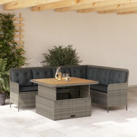 Gartensofa-Set mit Kissen, 2-teilig, aus grauem Kunststoffrattan. von , Gartensets - Ref: Foro24-3262084, Preis: 523,07 €, Ra...