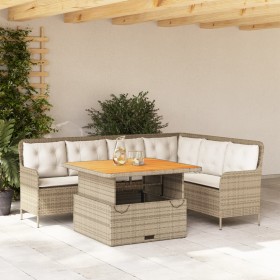 Gartensofagarnitur 2-teilig mit braunen Polyrattan-Kissen. von , Gartensets - Ref: Foro24-3262086, Preis: 558,50 €, Rabatt: %