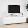 Wall-mounted TV stand with white LED lights 180x31x45 cm by , TV Furniture - Ref: Foro24-3307933, Price: 180,97 €, Discount: %