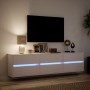 Wall-mounted TV stand with white LED lights 180x31x45 cm by , TV Furniture - Ref: Foro24-3307933, Price: 180,97 €, Discount: %