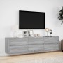 Wall-mounted TV stand with LED in Sonoma gray, 180x31x45 cm. by , TV Furniture - Ref: Foro24-3307938, Price: 180,97 €, Discou...