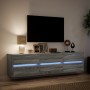 Wall-mounted TV stand with LED in Sonoma gray, 180x31x45 cm. by , TV Furniture - Ref: Foro24-3307938, Price: 180,97 €, Discou...