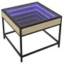 Mesa de centro con Infinity LED roble Sonoma 50x50x41 cm de , Mesas de centro - Ref: Foro24-847678, Precio: 82,99 €, Descuent...