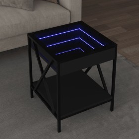 Mesita de noche con Infinity LED negra 40x40x49 cm de , Mesas de centro - Ref: Foro24-847692, Precio: 75,17 €, Descuento: %