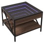 Mesa de centro con Infinity LED marrón roble 50x50x38 cm de , Mesas de centro - Ref: Foro24-847701, Precio: 89,82 €, Descuent...