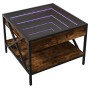 Coffee table with Infinity LED smoked oak 50x50x38 cm by , Coffee table - Ref: Foro24-847699, Price: 86,89 €, Discount: %