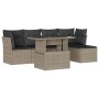 Garden sofa set 6 pieces and gray synthetic rattan cushions by , Garden sets - Ref: Foro24-3266552, Price: 462,29 €, Discount: %