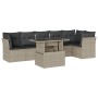 7-piece garden sofa set with light gray PE rattan cushions by , Garden sets - Ref: Foro24-3266602, Price: 563,57 €, Discount: %