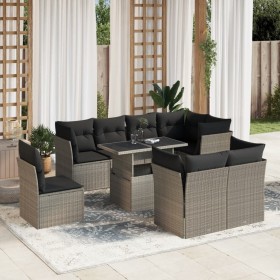 Garden furniture set 9 pieces and light gray synthetic rattan cushions by , Garden sets - Ref: Foro24-3266732, Price: 719,91 ...