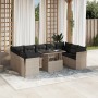 Set of 10-piece garden sofas with light gray synthetic rattan cushions by , Garden sets - Ref: Foro24-3266822, Price: 765,31 ...