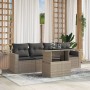 Gartensofa-Set und Kissen, 5-teilig, aus hellem grauem Kunst-Rattan. von , Gartensets - Ref: Foro24-3267102, Preis: 422,19 €,...