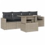 Gartensofa-Set und Kissen, 5-teilig, aus hellem grauem Kunst-Rattan. von , Gartensets - Ref: Foro24-3267102, Preis: 422,19 €,...