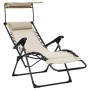 Folding chairs 2 units cream textilene by vidaXL, Loungers - Ref: Foro24-312472, Price: 165,76 €, Discount: %