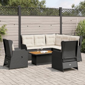 Garden furniture set, 6 pieces, with black synthetic rattan cushions. by , Garden sets - Ref: Foro24-3262467, Price: 821,87 €...