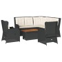 Set muebles de jardín 6 piezas y cojines ratán sintético negro de , Conjuntos de jardín - Ref: Foro24-3262467, Precio: 821,87...