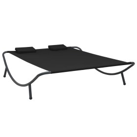 Black fabric garden lounger by vidaXL, Outdoor beds - Ref: Foro24-313529, Price: 104,74 €, Discount: %