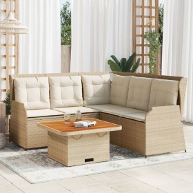 Garden furniture set 4 pieces with beige synthetic rattan cushions by , Garden sets - Ref: Foro24-3262148, Price: 645,72 €, D...