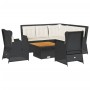 Set muebles de jardín 6 piezas y cojines ratán sintético negro de , Conjuntos de jardín - Ref: Foro24-3262155, Precio: 832,17...