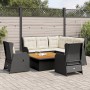 Set muebles de jardín 6 piezas y cojines ratán sintético negro de , Conjuntos de jardín - Ref: Foro24-3262611, Precio: 877,46...