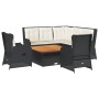 Set muebles de jardín 6 piezas y cojines ratán sintético negro de , Conjuntos de jardín - Ref: Foro24-3262611, Precio: 877,46...