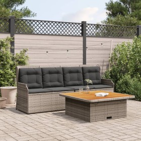 Gartensofa-Set, 3-teilig, mit grauen Kissen aus synthetischem Rattan von , Gartensets - Ref: Foro24-3262588, Preis: 576,58 €,...